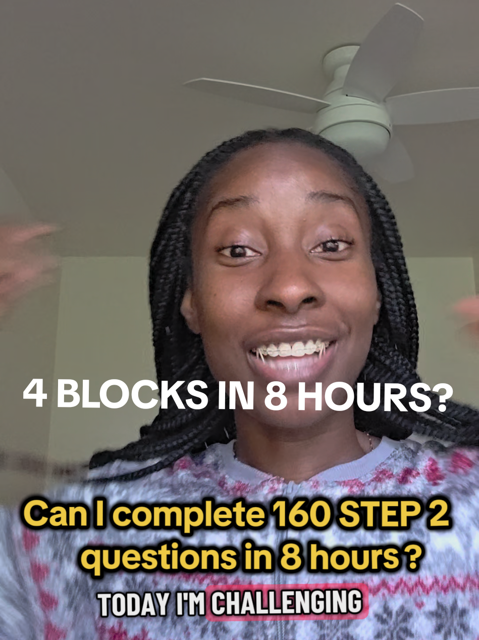 Pushing myself to complete 160 questions in 8 hours during my STEP 2 dedicated study. That's 3 UWORLD blocks and 1 CMS/NBME form. Let's see how it goes #medschool #medstudent #step2dedicated #uworld #step2 