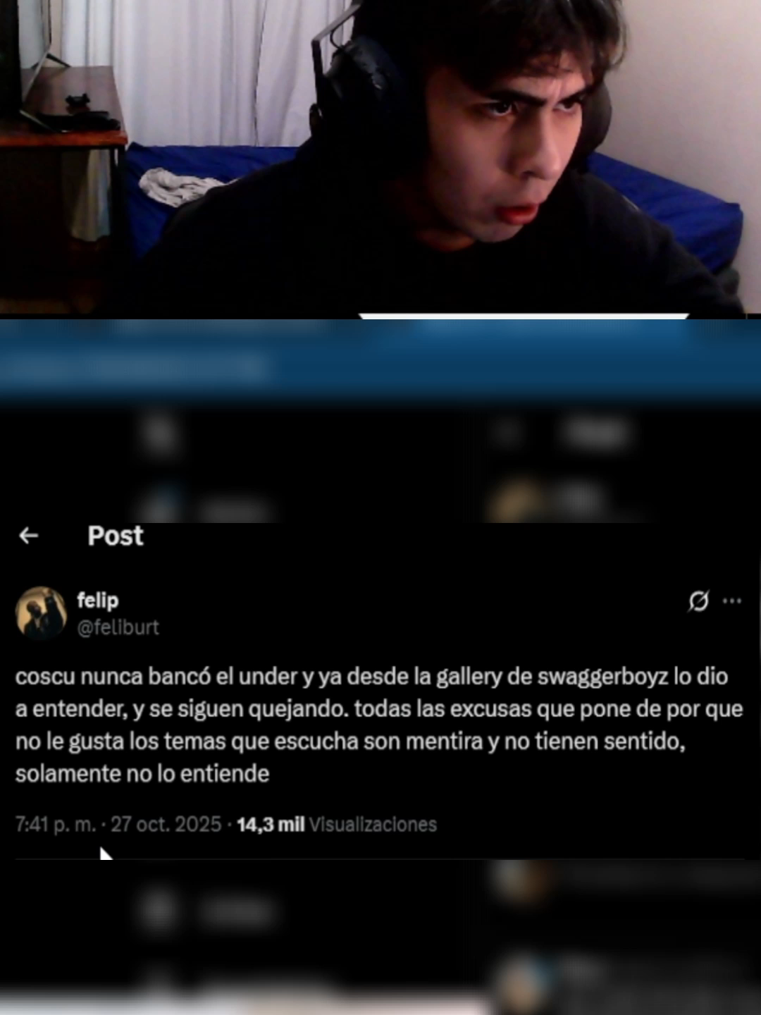 coscu y el under #coscu #coscuarmy #momo #rageylo #rapargentino #under #underargentino #trap #trapargentino #stream #musica #lolomorales #humor#kick #fyp #paratii