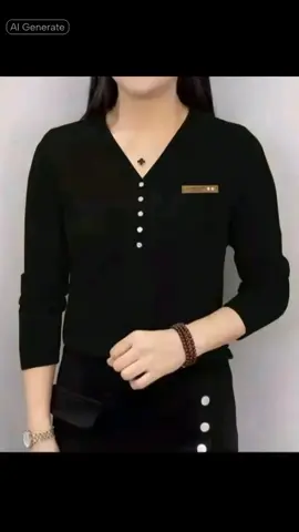 V-neck Solid Color Long Sleeved T-shirt Plus Size Bottoming Shirt Womenswear Blouse Lingerie Comfort #Vneck #solidcolor #plussize #womenswear 