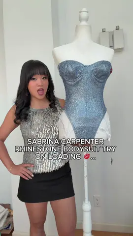 Finally tried on my Sabrina carpenter rhinestone bodysuit and I LOVE IT #sabrinacarpenter #halloweencostume #diycostume #costumeideas #kalitaku 