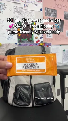 💧 LIVAURA Retinol + Vitamin C Makeup Remover Wipes — 30 individually wrapped wipes for easy, mess-free skincare anywhere ✈️ Perfect for your purse, gym bag, or travel days 💕 Removes makeup & sunscreen while keeping skin fresh and smooth ✨ $14.99 | Free shipping | 30 count *Price could change  #calihuni #TikTokShop #skincare #travelessentials #makeupremover  