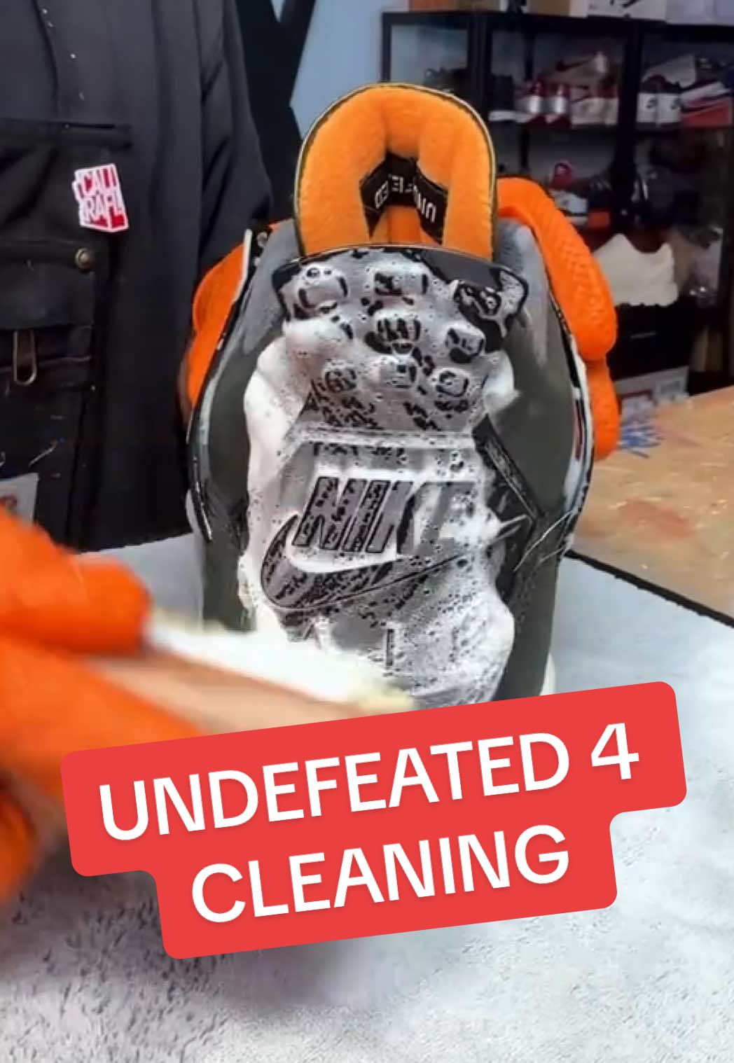 Nah, the panic was real. My guy really thought he could outrun a monsoon in his Undefeated 4s. 😭  You know he had to hit up Vick and Reshoevn8r for the emergency rescue.  What pair have you got stuck out in the rain in before? Let us know in the comments! 👇 #reshoevn8r #shoecleaner #jordans #sneakers #fail 