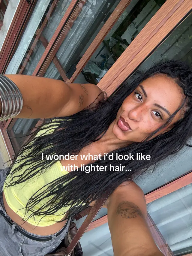 this might be your sign to go lighter idk #hairtransformation #transition #braids 