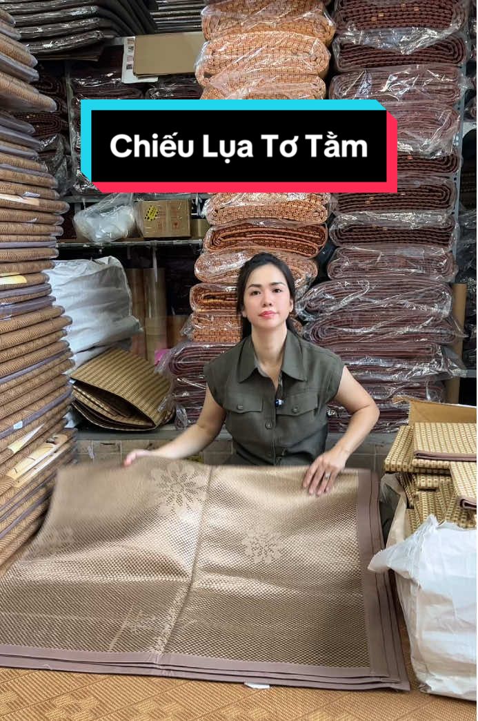 Chiếu lụa tơ tằm thoáng mát #chieu #chieulua #namphatbedding #fyp #xh 