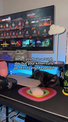 The best moments in life are moments like this 🎮🐈‍⬛ #girlgamer #OOTD #kitten #discordkitten #GamingSetup 