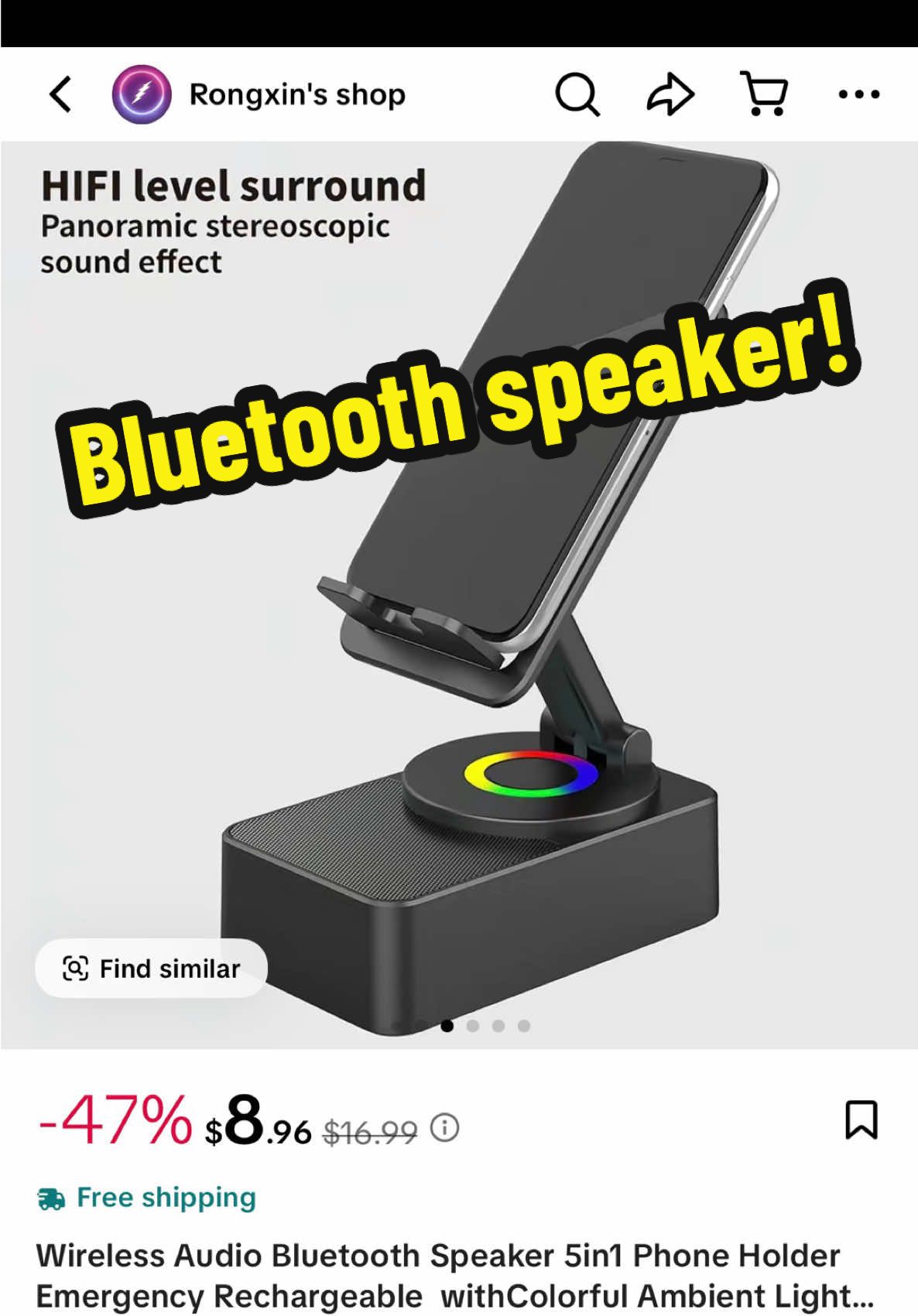 🎶 **Elevate Your Sound Experience!** 🎶   Introducing our 5-in-1 Wireless Audio Bluetooth Speaker! Not only does it deliver crisp, high-quality audio, but it also doubles as a phone holder and features a vibrant, colorful ambient light to set the perfect mood. Plus, it's emergency rechargeable, so you'll never miss a beat, no matter where you are! 🌟 🔊 Perfect for parties, outdoor adventures, or just chilling at home! Don't wait—experience music like never before!  👉 **Grab yours now and let the vibes flow!**  #BluetoothSpeaker #WirelessAudio #AmbientLight #MusicLovers #TechGadgets