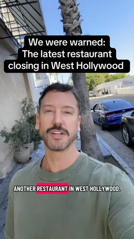 We were warned about this one. Here's the latest restaurant closing in West Hollywood. Keep in mind business decisions could change at any time so they could continue operations, move locations, close earlier, etc. #westhollywood #losangeles #restaurant #sunsetstrip #weho 