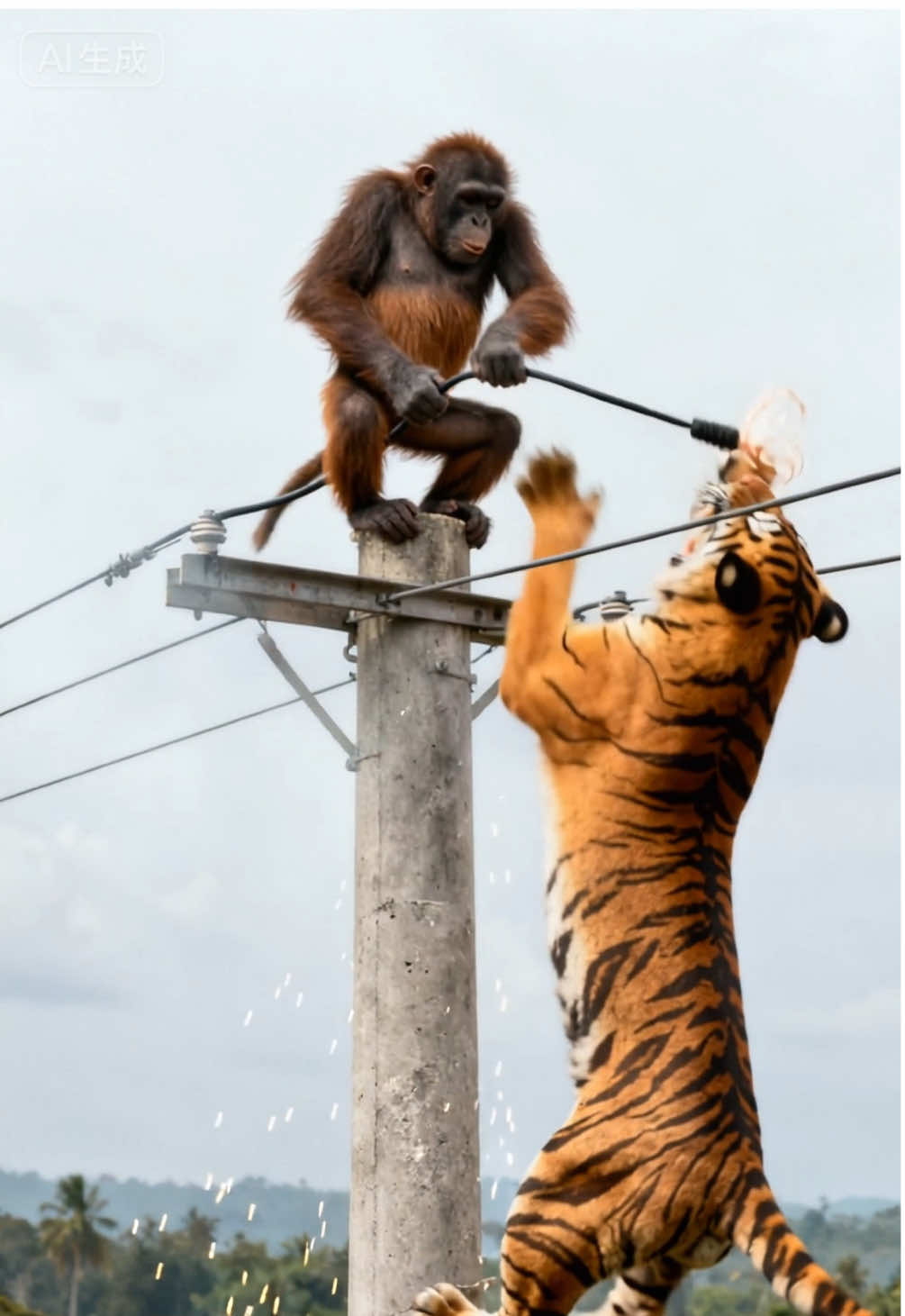 The orangutan is really smart. This is the true 