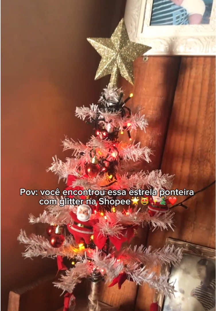 Estrela Ponteira com glitter de árvore de Natal🌟✨❤️🎄 🔗Link nos comentários,copia e cola no WhatsApp para ficar mais fácil de acessar 🛍️ #estrela #estrelaponteira #ponteira #natal #enfeitedenatal 