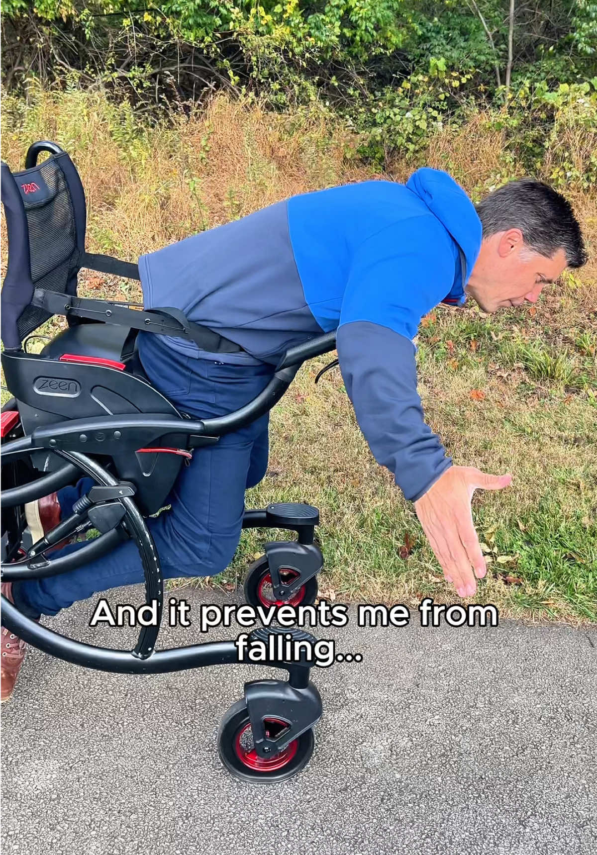 Unlike traditional mobility aids, the Zeen is powered by your own legs and designed to help you stay upright, supported, and protected from falls as you sit, stand, walk, or coast through your day. With the squeeze of a lever, the Zeen’s assistive lift technology supports up to 75% of your body weight, helping you rise from sitting to standing with greater control and stability.  After making the switch from traditional mobility aids, our users often share how the Zeen has empowered them to reclaim their independence and engage more fully in the activities they love. They tell us what a difference it makes in their everyday life, from cooking meals standing at counter height to walking hands-free through their neighborhood park to connecting with loved ones at eye-level. We're honored to support each Zeen user’s journey toward greater confidence and freedom… and we'd love to help you explore what the Zeen could make possible for you too. ✨ Interested in learning more? Our friendly specialist team is here to answer your questions and help you explore if the Zeen is right for you. Call us at (833) 367‑9336 or email info@gozeen.com today!