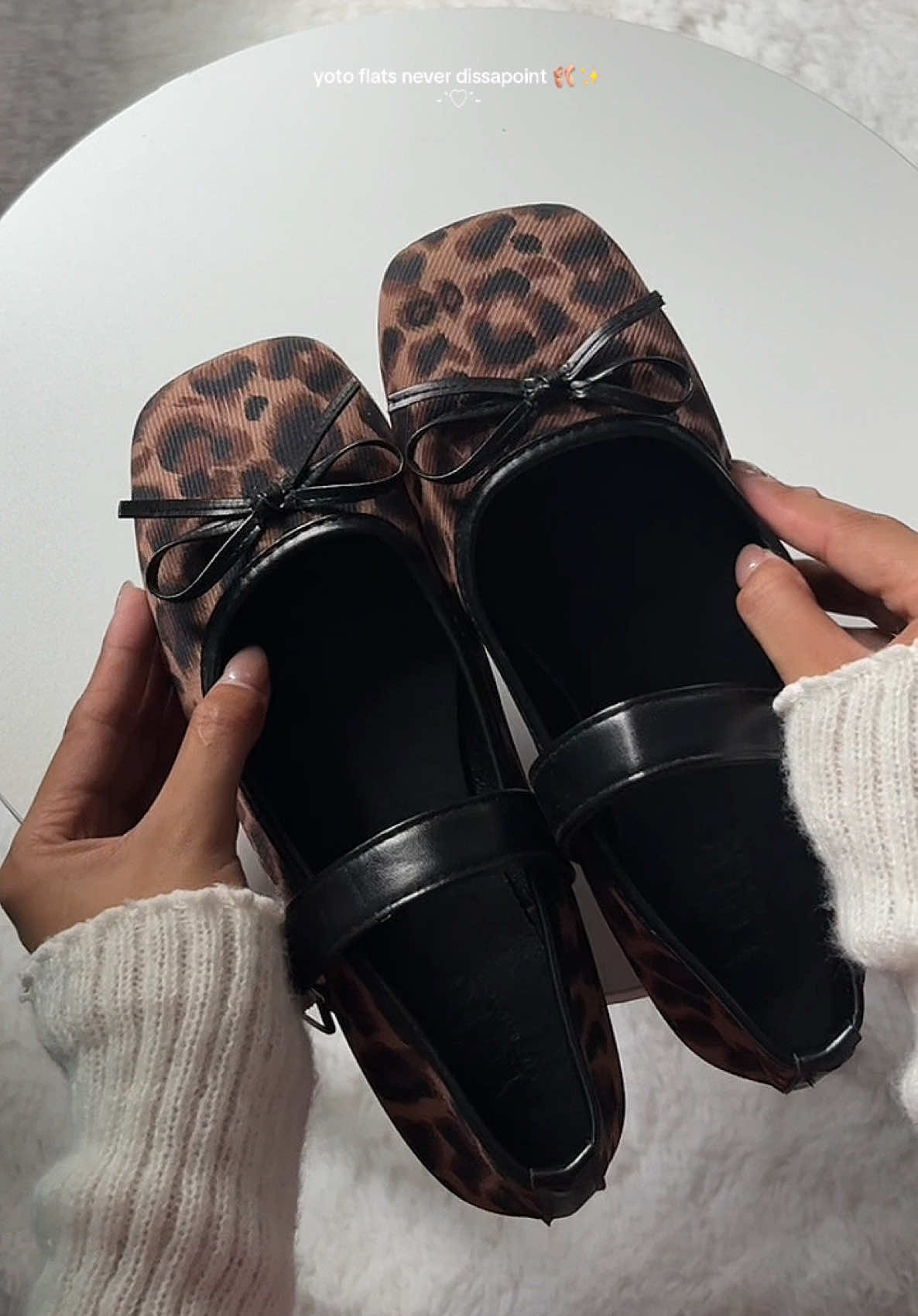 Your closet needs these Yoto Leopard flats, trust me! 🩰 -`♡´- #yoto #yotoshoes #flatshoes #leopardprint #fyp 