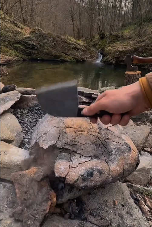 Grilled beef ribs in mud in the wild 🥩🔥💦🪵🌲 #cookingasmr #leon #outdoorcooking #beef #ribs 