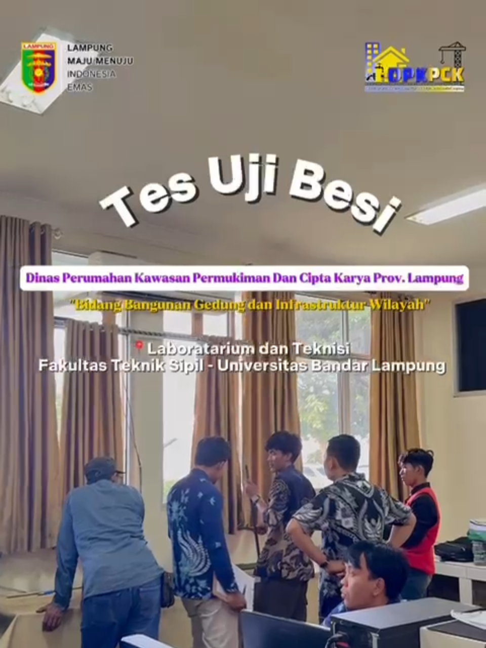 Uji Besi Beton Jumat, 24 Oktober 2025 Lokasi LAB UBL Bandar Lampung - Besi beton merupakan material kunci dalam konstruksi infrastruktur. - Hasil pengujian kualitas besi beton sangat mempengaruhi keputusan dalam proyek konstruksi yang menjamin hasil kualitas kontruksi. Dan pada akhirnya dapat disimpulkan Pengujian kualitas besi beton adalah memastikan keberhasilan proyek konstruksi Dan pentingnya kualitas besi beton serta mampu mendapatkan jaminan bahwa besi beton yang digunakan sesuai dengan kekuatan struktur bangunan yang akan dibangun. @pemprov.lampung