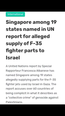 No, Singapore does not currently have F-35 jets, but it has ordered 20 and the first delivery is expected in late 2026. This is part of a long-term plan to build a future fighter fleet that will include both the F-35A and F-35B variants, as well as its F-15SGs. How Singapore supply F35 fighter parts??????? 