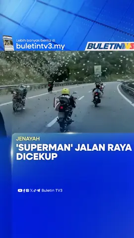 Polis menahan lima remaja lelaki kerana menunggang motosikal secara berbahaya dan menghalang laluan sebuah ambulans di Kuala Kangsar. #BuletinTV3 #Jenayah #Superman #JalanRaya