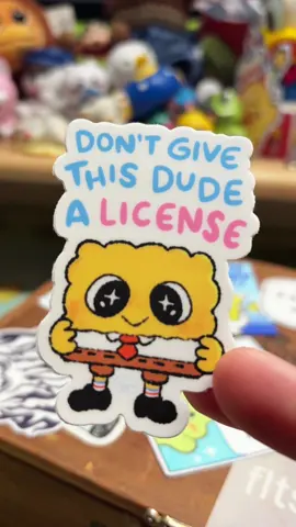 The amount of people that pick up this sticker and go “oh our friend needs this “ 🧐  available on my site now! #spongebob #stickers 
