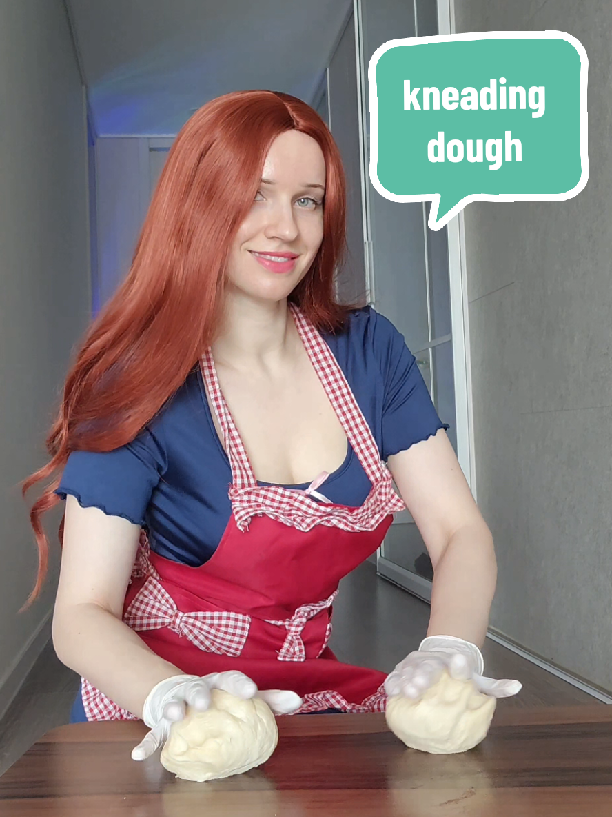 asmr kneading dough in latex gloves housewife lifestyle #oddlysatisfying #latexgloves  #creatorsearchinsights 