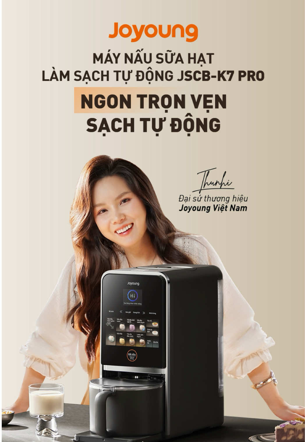 🥰 Tự nấu, tự làm sạch và đợi mình thưởng thức thì chỉ có Máy nấu sữa hạt làm sạch tự động K7 Pro ♨️ Với chức năng Sấy khô khử khuẩn bằng nhiệt giúp lòng cối khô ráo, không cần thao tác lỉnh kỉnh. #1JoyoungEveryTaste #SuaHatXuaHayNay #BepNhaXuaNay #JoyoungVietNam #ThuNhiEatClean