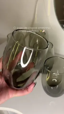 Jogo 12 Copos Aruba Vidro Fumê Luxo 465ml Cinza - Resistente Nadir ##shopee##achadinhos##comprinhas##casa