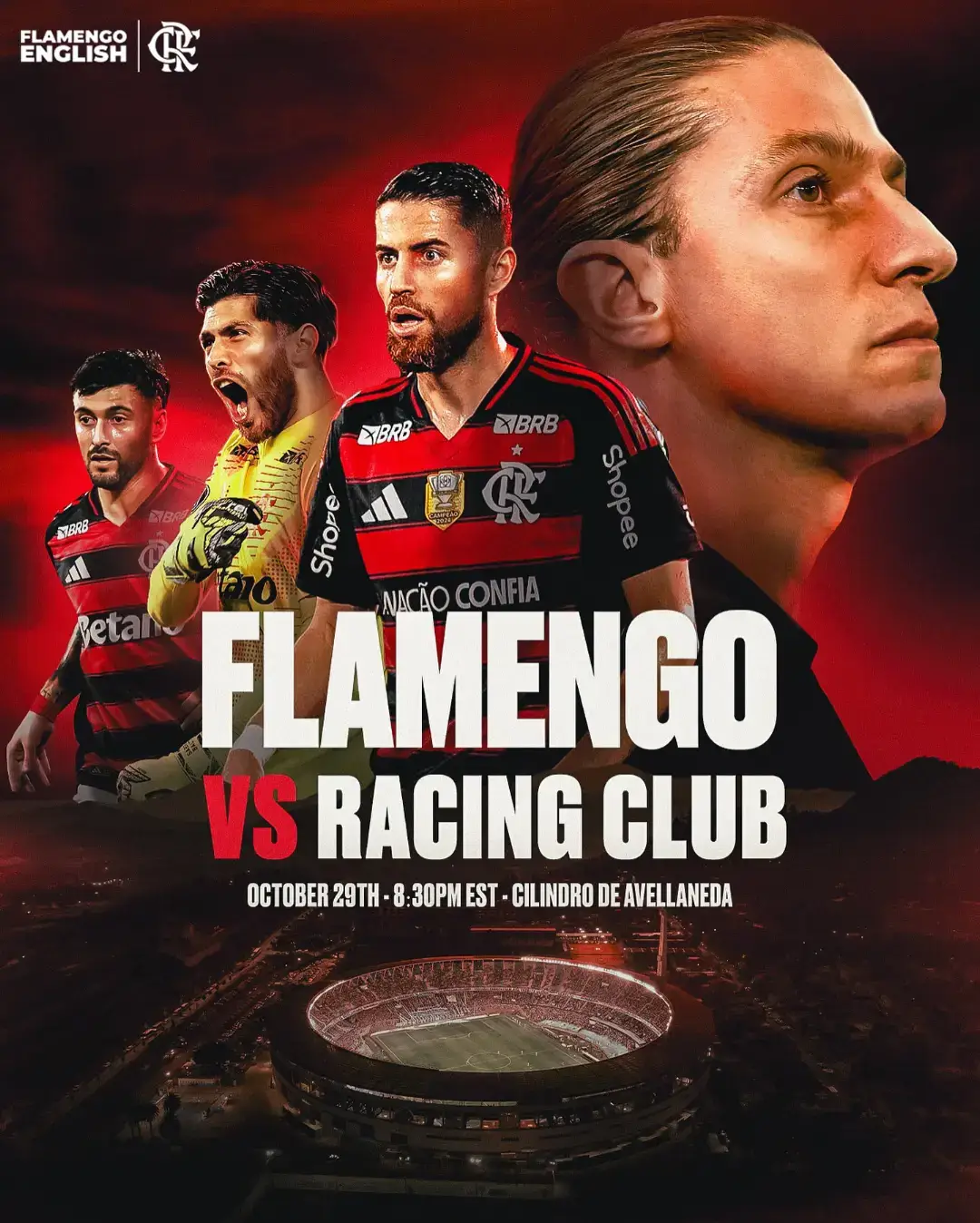Dia de Flamengo! 🔴⚫ Hoje é dia do Mais Querido! Dia de vestir o manto, levantar a cabeça e sentir o orgulho de ser rubro-negro. Onde o Flamengo vai, a Nação vai junto — com raça, amor e paixão! ❤️🖤 Hoje é dia de Mengão! Vamos com tudo! 💪🔥 @Flamengo @Libertadores 