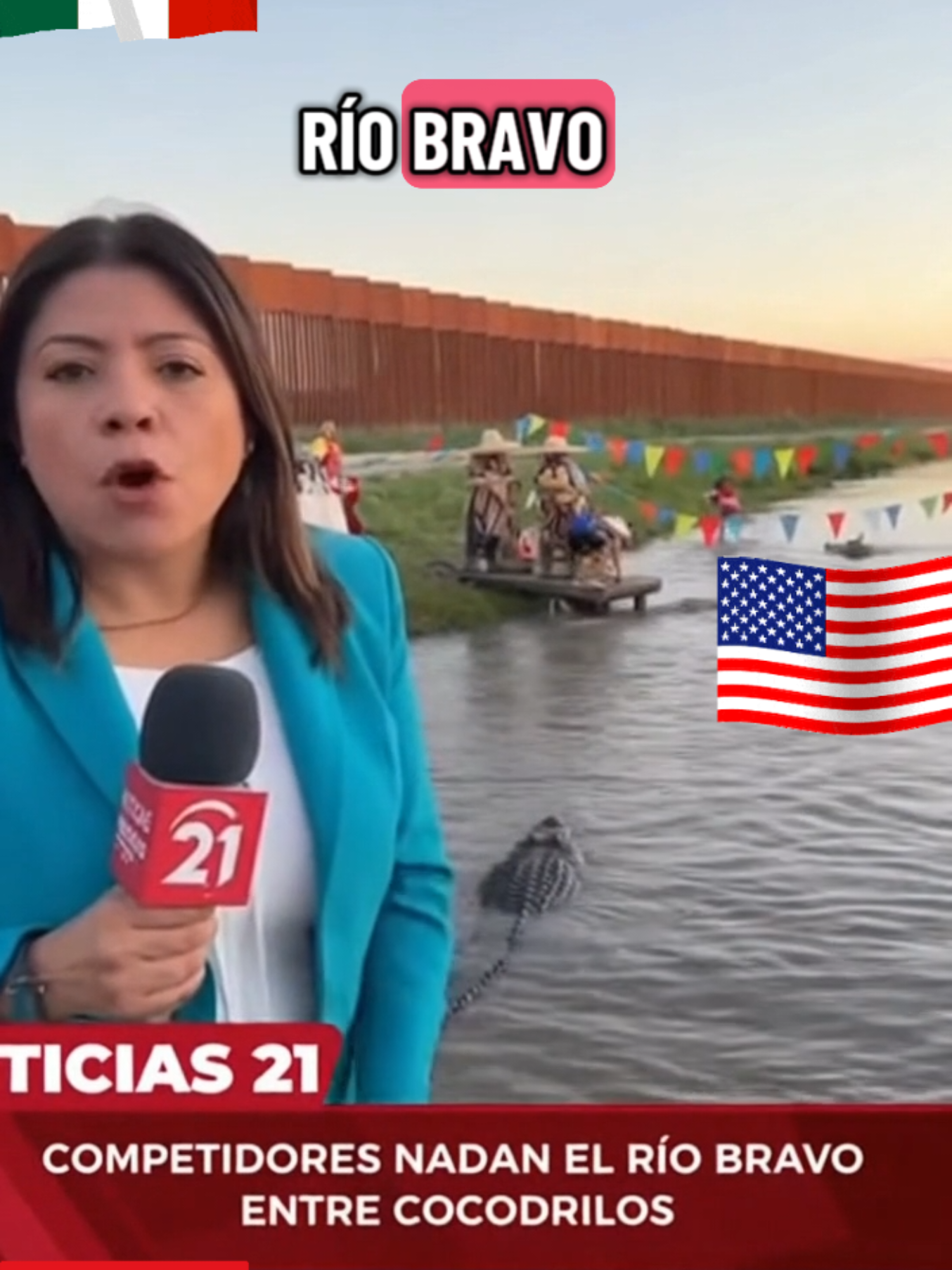 primeras imágenes de la competencia internacional de cruce por el Río bravo #viraltiktok #viralcomedy #immigration #nokings 
