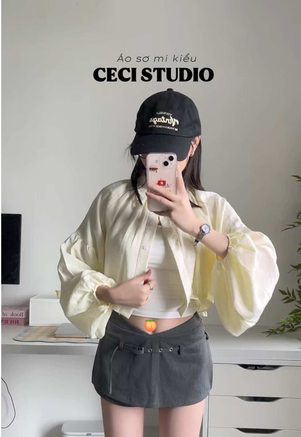 Áo sơ mi tay bồng mặc được 2 kiểu #cecistudio #aosomi #aokieu #aokieuhottrend #aosomidaitay 