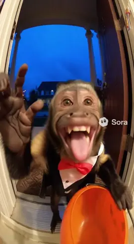 The last trick before the storm’s treat🎃🐒🌪️ #halloween #sora #ai #torndao #monkey 