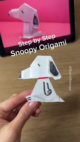 Let’s try to make Japanese version of sitting Snoopy origami. It’s almost 3 minutes video. Save and follow have fun! It’s cute 😊  You need a square white paper, Scissors, black and red pen.  Reference YouTube video ID : kawaiiorigami2197 (DM me if you have TT acc) #Snoopy #Peanuts #origami #origamiart #origamisnoopy 