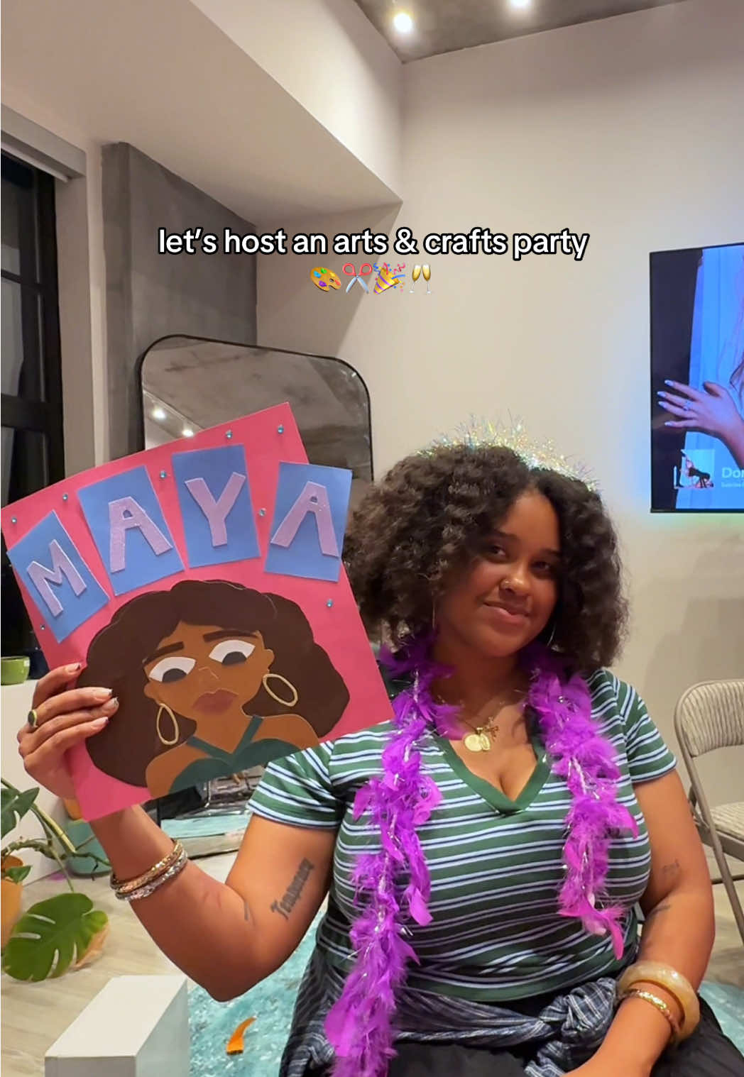 never too old for some arts and crafts 😌 #artsandcrafts #diyideas #paperportrait #girlsnightin #hostingideas 