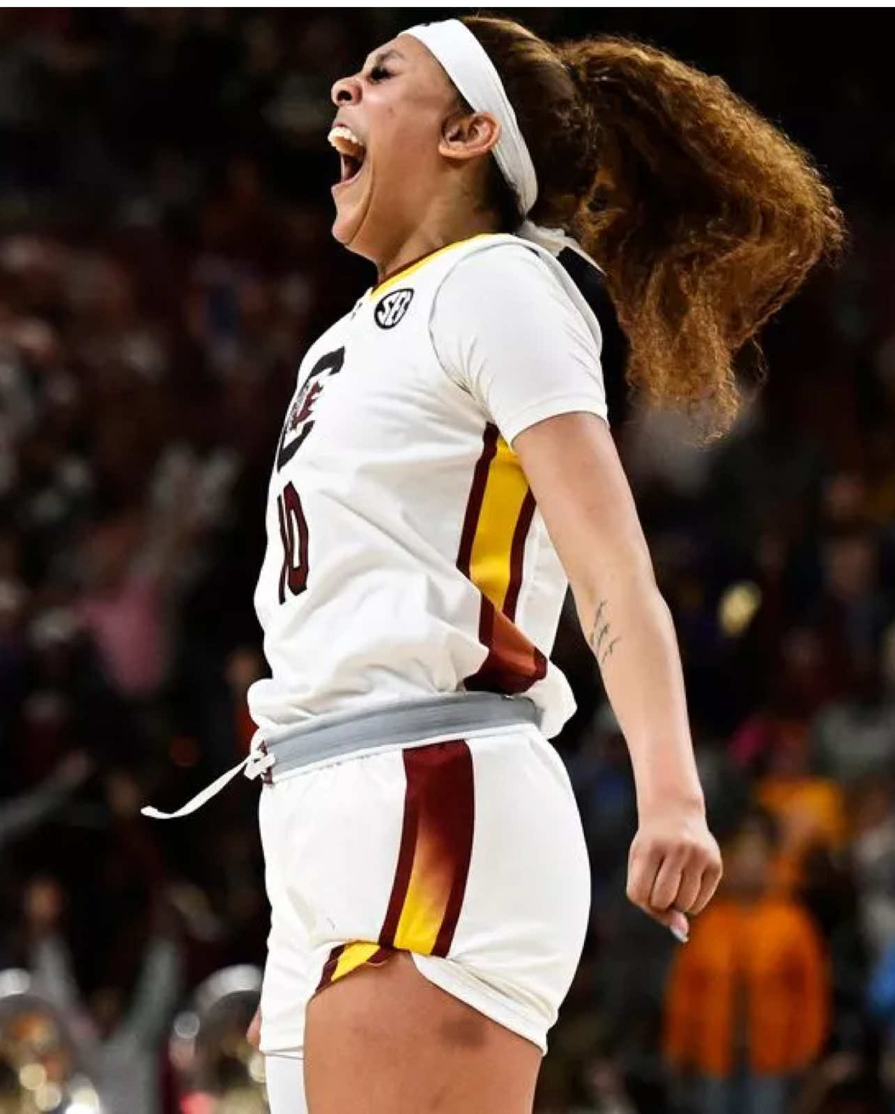 March 9, 2024 — Greenville, South Carolina. Kamilla Cardoso stepped beyond the arc and hit her first career three — a game-winner with 1.1 seconds  Moments like this are why legends are remembered. #KamillaCardoso #SEC #basketball #MarchMadness #Performances #fyp  Powered by @One Arm Bandi 1armbandi.com