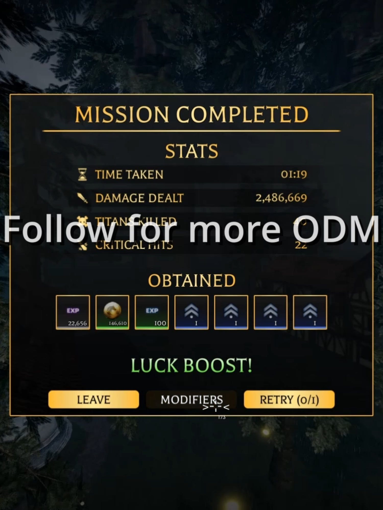 1:19 2nd place world record, GIANT FOREST #helos #fritz #AttackOnTitan #arcane #ziexx #arcaneaot