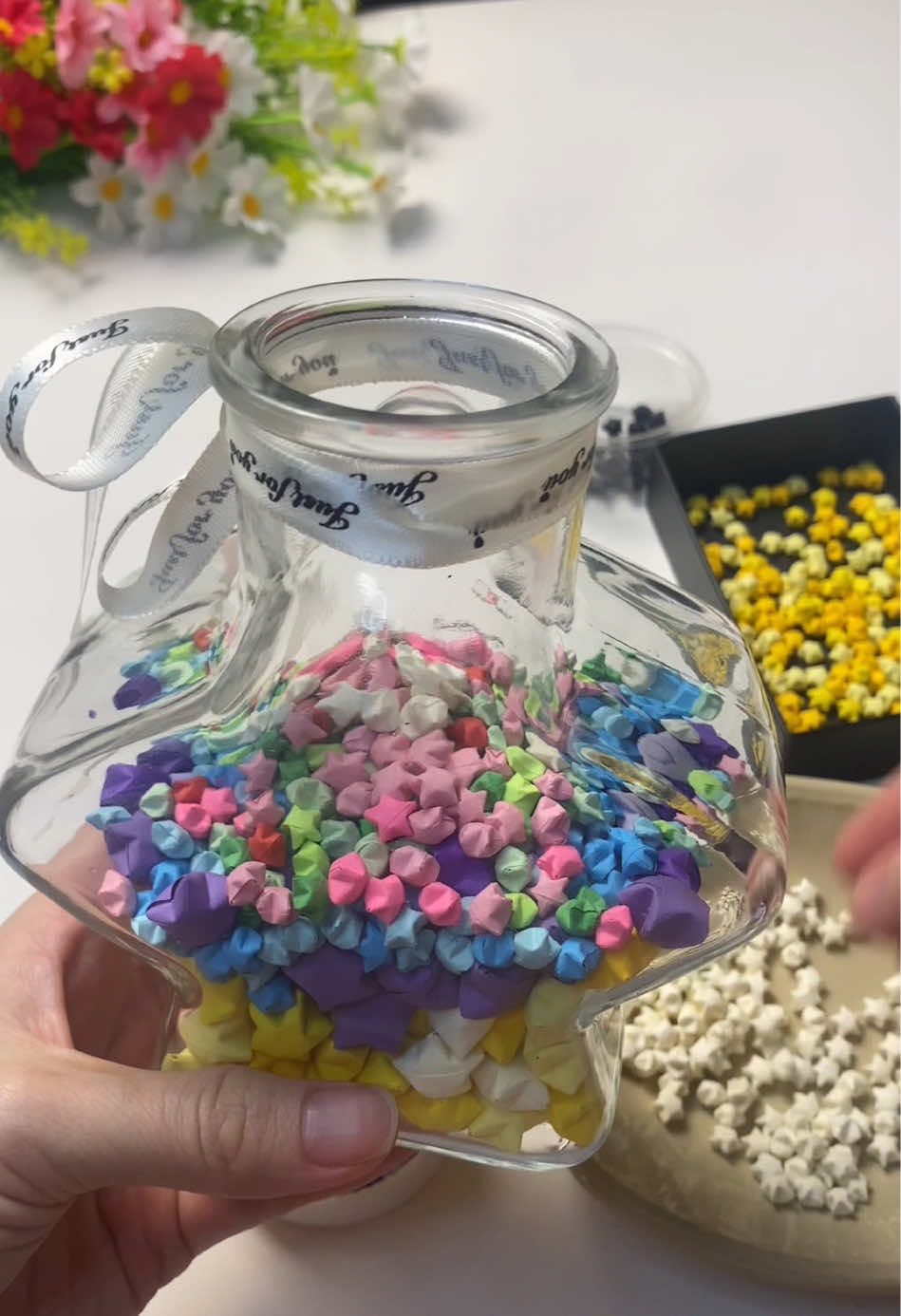 Lọ đựng sao thuỷ tinh 600ml 800ml hình ngôi sao #lodungsao #lodieuuoc #lothuytinhdungsao #saogiay #quatang   @Hang Thỏ  @Hang Thỏ 