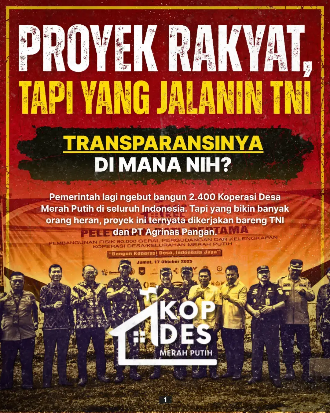 proyek rakyat kok yang jalanin TNI?? 