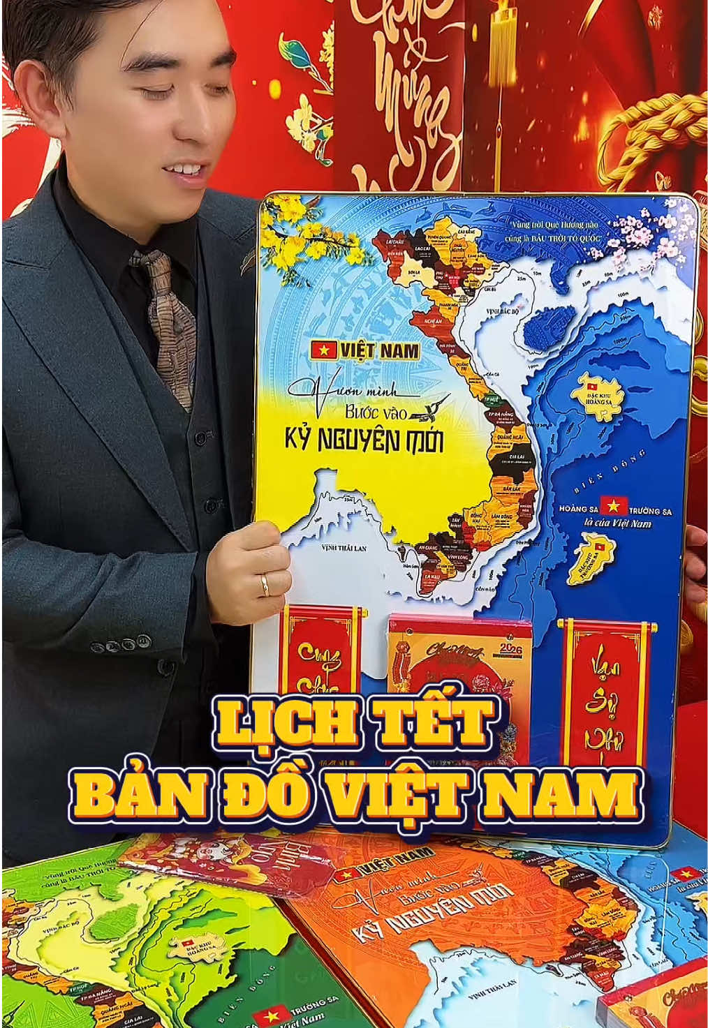 Ấn phẩm lịch Tết 2026 đặc biệt - Bản đồ Việt Nam 34 tỉnh thành, bước vào Kỷ Nguyên Mới #ongbongonghe #lichtet #lichtreotuong #lich2026 #bandovietnam 