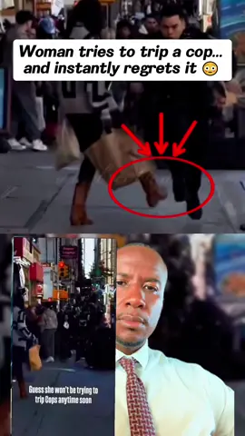 A woman attempted to trip an officer during an arrest -what happened next shocked everyone. 0#PolíceEncounter #BreakingNews