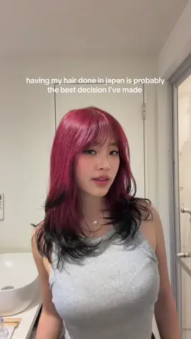and my hair feels so healthy too i swear they use magic or smth  #redhair #hair #hairinspo #japansalon
