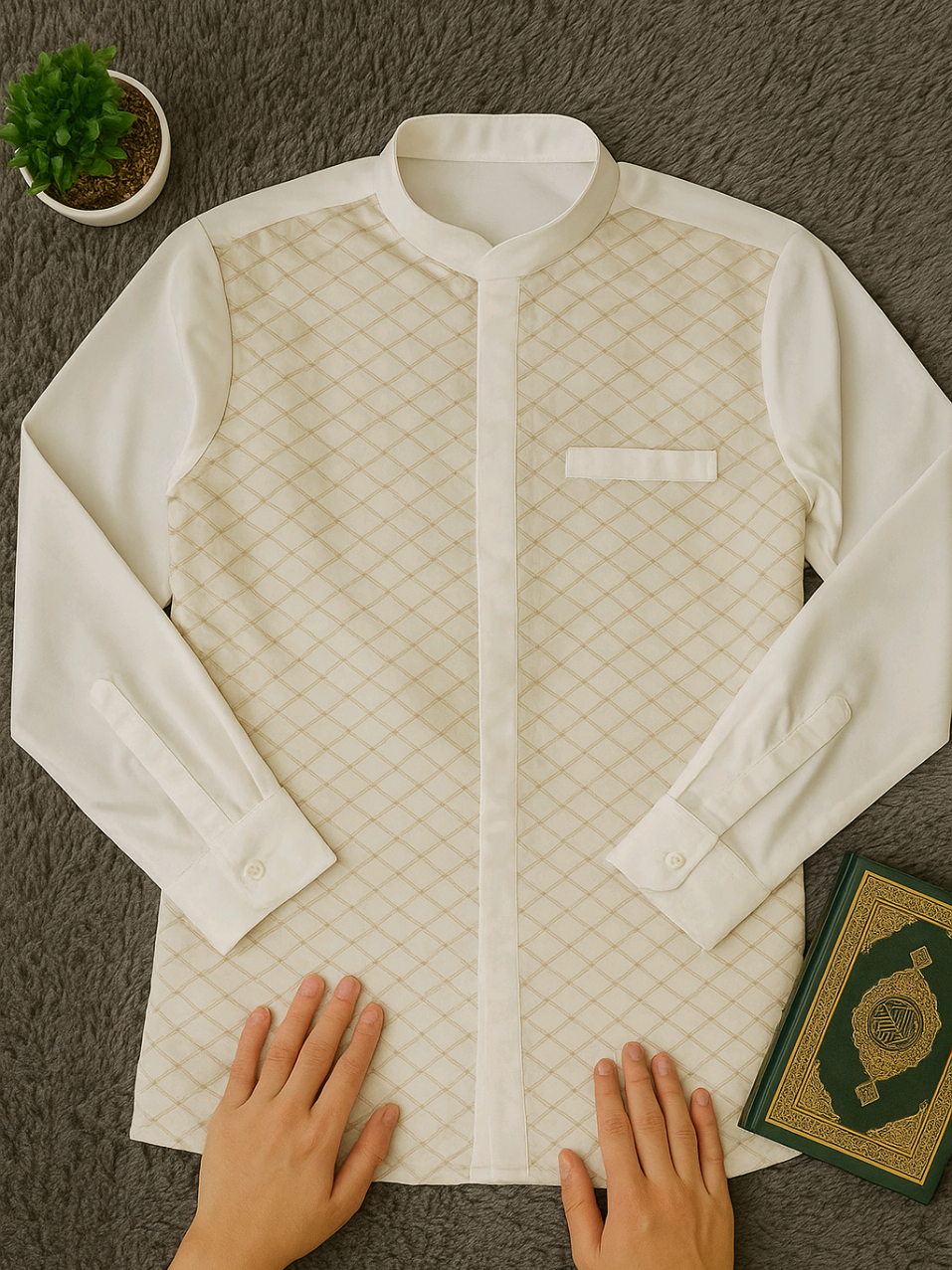 ✨ Gaya elegan penuh makna, cocok untuk tampil rapi di setiap momen istimewa. #KemejaPria #FashionMuslim #GayaElegan #OOTDPria 