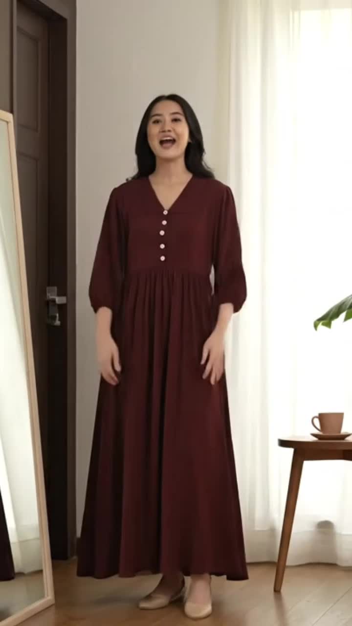 Midi Yulia Kancing Bahan Rayon twill Premium Nyaman Adem Elegan Dipakai seharian atau dipakai keluar rumah, ayo aja.. #midiDress #Rayon #Premium  