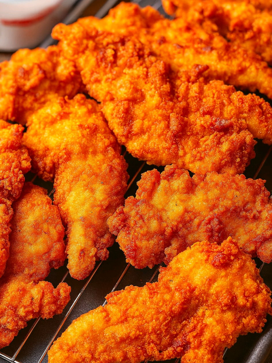 I made these Buttermilk Fried Chicken Strips for work tomorrow, and they're almost gone‼️😆 Chicken strips hit different when they're golden, juicy, and seasoned through every layer, especially double-dipped for extra crunch. Here's how I made rhem 😋 For the Buttermilk Marinade: 1 ½ lbs chicken tenders  1 1/2 Cup buttermilk 1 large egg 1 tablespoon hot sauce  1 teaspoon paprika 1 teaspoon garlic powder 1 teaspoon onion powder ½ teaspoon cayenne pepper  1 teaspoon salt ½ teaspoon black pepper For the Seasoned Flour Dredge: 2 cups all-purpose flour 2 tablespoons cornstarch 1 teaspoon paprika 1 teaspoon garlic powder 1 teaspoon onion powder ½ teaspoon cayenne pepper 1 teaspoon salt ½ teaspoon black pepper #Chicken #Food #EasyRecipe #Fyp #FriedChickenStrips Buttermilk Delicious Fried Strips Dinner DinnerIdeas ChickenLovers Meat Foodie FoodTok Butter FriedChicken FriedChickenStrips RecipesofTikTok TikTokRecipes