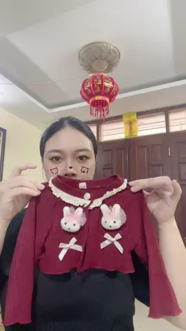 Set váy chân sóng phối áo len đính nơ thỏ cho bé gái diện thu đông #dobegaidep #noel #vayxinh #tet 