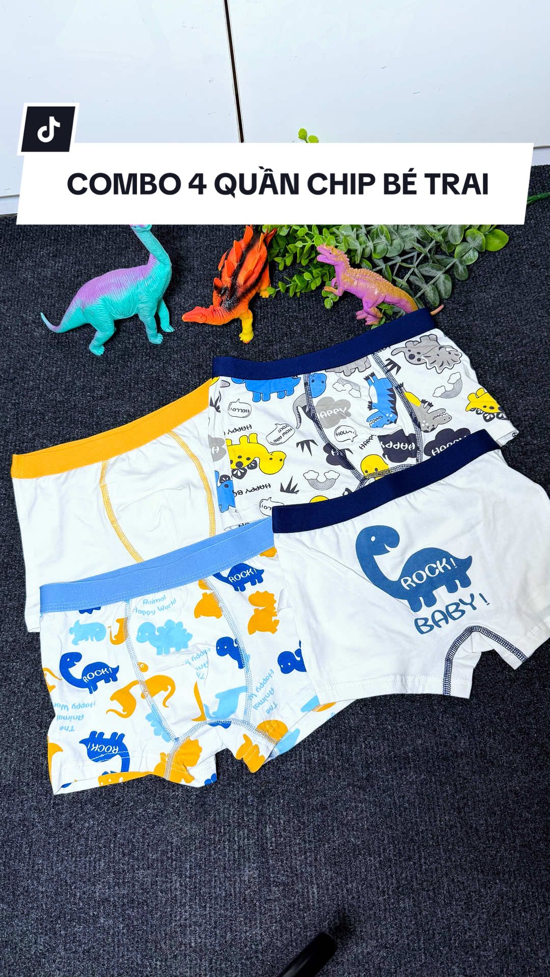 Combo 4 quần chip đùi bé trai, chất cotton thoáng mát, mềm mịn và co giãn tốt, rất nhiều hình ngộ nghĩnh dễ thương cho bé #quanchipbetrai #quanchipchobe #review #mevabe 