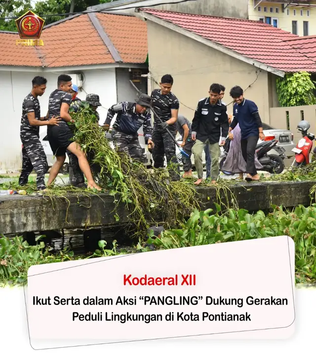 Kodaeral XII Ikut Serta dalam Aksi “PANGLING” Dukung Gerakan Peduli Lingkungan di Kota Pontianak Pontianak, TNI AL, Kodaeral XII – Personel Satuan Kapal Patroli (Satrol) Kodaeral XII turut berpartisipasi dalam kegiatan PANGLING (Perbanyak Aksi Ngebersih Lingkungan) yang dilaksanakan di wilayah Parit, Kelurahan Pal 4, Kecamatan Pontianak Barat. Partisipasi Satrol Kodaeral XII dipimpin oleh Pasops Satrol Kodaeral XII, Mayor Laut (T) Heru Budiawan. Personel Kodaeral XII terlebih dahulu melaksanakan apel pagi di Mako Satrol sebelum bergeser menuju lokasi kegiatan. Kegiatan diawali dengan pembersihan lingkungan sekitar parit dan area pemukiman warga, kemudian dilanjutkan dengan pengangkatan sampah dan penataan area yang terdampak penumpukan limbah rumah tangga. Aksi PANGLING ini merupakan salah satu bentuk kepedulian personel Kodaeral XII terhadap lingkungan, sekaligus mendukung program pemerintah dalam menciptakan kawasan pemukiman yang bersih, sehat, dan berkelanjutan. Melalui kegiatan ini diharapkan tumbuh kesadaran kolektif masyarakat untuk menjaga kebersihan lingkungan sebagai bagian dari pola hidup sehat dan budaya gotong royong. #tniprima #tnirakyat  #indonesiamaju  #jalesvevajayamahe 