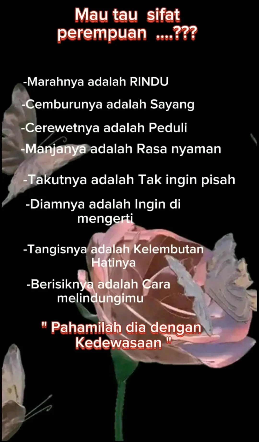 Sifat perempuan 🩷💗🌹🙏