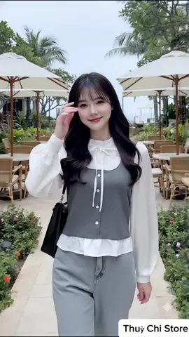 Áo sơ mi cổ bèo viền ren, thanh lịch và nữ tính, dễ phối đồ. #aosominu #thoitrangnu #xuhuong #viral #thinhhanh 