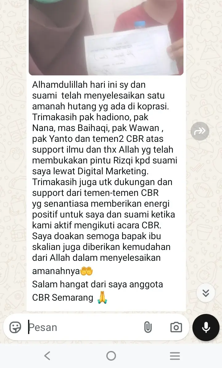 alhamdulillah, anggota CBR Semarang hari ini bisa lunas 1 persatu amanahnya.  silahkan bisa gabung ke CBR (Camp Bebas Riba) terdekat dan baca buku DETIK DETIK LUNAS UTANG #utang #lelang #singlemom #ddlu #lunas 