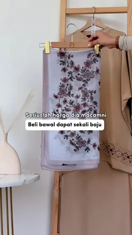 cantik tapi murah! beli tudung dapat sekali baju memang berbaloi 😍 #tutorialtudung #tudungbawal #tudunglabuhviral #zoearisahnewera #fyp 