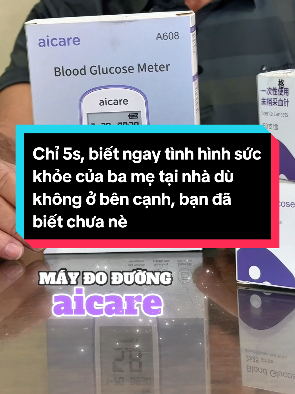 Chỉ 5s, biết ngay tình hình sức khỏe của ba mẹ tại nhà dù không ở bên cạnh, bạn đã biết chưa nè #maydoduonghuyetaicare #doduonghuyettainha #maydotieuduongchinhxaccao #maydoduonghuyettieuduong 