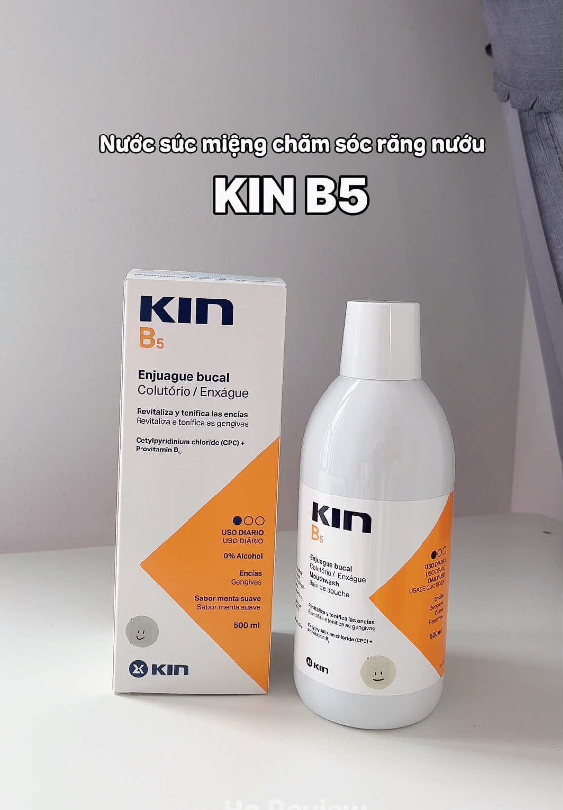Nước súc miệng Kin B5 giúp ngừa viêm nướu, tụt lợi, làm sạch mảng bám, hơi thở thơm mát 🪥🦷🍃🧡 #nuocsucmieng #nuocsucmiengkin #kinb5 #nuocsucmiengkinmaucam #nuocngamdaurangviemnuou 