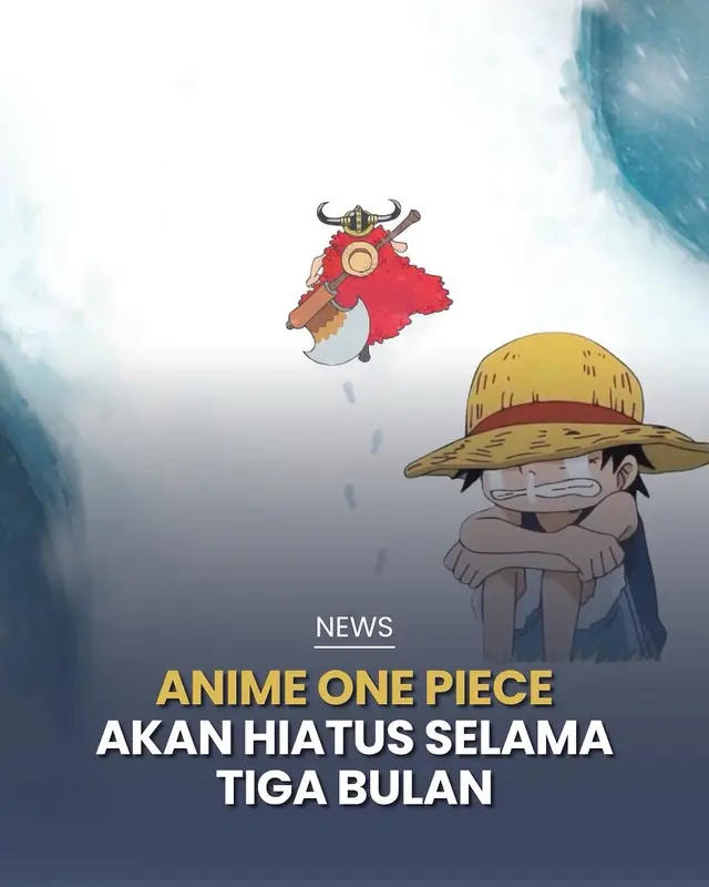 Breaking News: ONE PIECE Akan Hiatus Selama Tiga Bulan, Kembali April 2026 dengan Arc Elbaph! Serial legendaris ONE PIECE dipastikan akan memasuki masa istirahat selama tiga bulan mulai Januari 2026 dan akan kembali tayang pada April 2026 dengan dimulainya Elbaph Arc, salah satu bagian paling dinanti dalam cerita. Mulai tahun depan, ONE PIECE juga akan menjalankan jadwal produksi baru dengan format dua bagian, total maksimal 26 episode per tahun. Sistem ini diterapkan agar tim produksi bisa menghadirkan adaptasi yang lebih akurat terhadap manga asli, dengan tempo, emosi, dan detail dunia yang lebih dalam. Selama masa jeda, para penggemar (Nakama) disarankan bersiap untuk kejutan spesial yang akan dirilis menjelang dimulainya petualangan baru Luffy dan kru Topi Jerami di Elbaph.