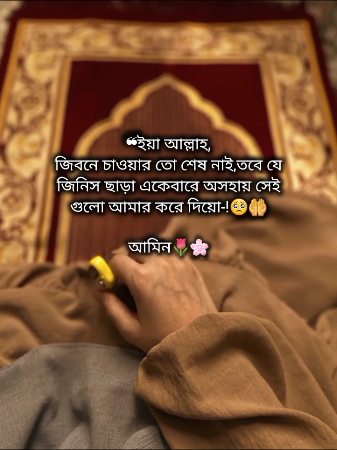 ❝ইয়া আল্লাহ, জিবনে চাওয়ার তো শেষ নাই,তবে যে জিনিস ছাড়া একেবারে অসহায় সেই গুলো আমার করে দিয়ো-!🥺🤲 আমিন🌷🌸 	 	 	 	 #foryou #foryoupage #trending #vairal #islamic_video @TikTok @TikTok Bangladesh 